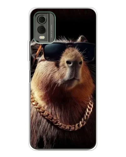 Чехол для Nokia C32 с картинкой «Капибара золотая цепь» Чехол для Nokia C32 с картинкой «Капибара золотая цепь»