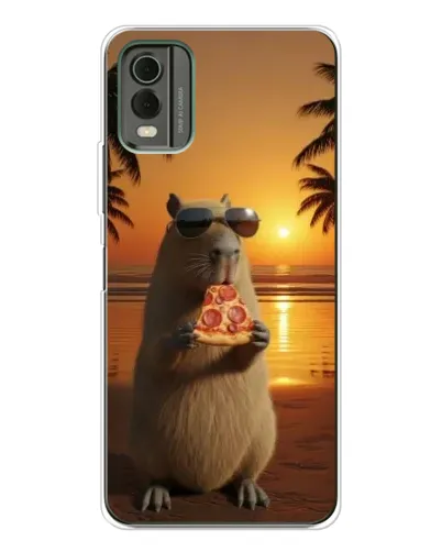 Чехол для Nokia C32 с картинкой «Капибара с пиццей» Чехол для Nokia C32 с картинкой «Капибара с пиццей»