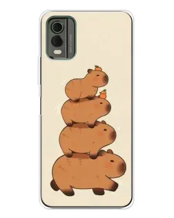 Чехол для Nokia C32 с картинкой «Башня из капибар»