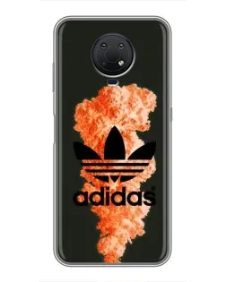 Чехол для Nokia G10 с картинкой «Оранжевый дым Adidas»