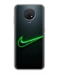 Чехол для Nokia G10 с картинкой «Неоновый контур Nike»