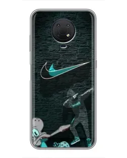 Чехол для Nokia G10 с картинкой «Спортивный арт Nike»