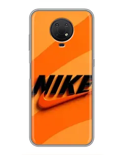 Чехол для Nokia G10 с картинкой «Оранжевый драйв Nike»