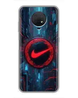 Чехол для Nokia G10 с картинкой «Техногенный стиль Nike» Чехол для Nokia G10 с картинкой «Техногенный стиль Nike»