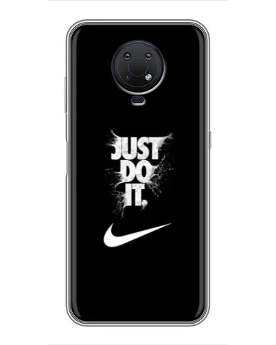 Чехол для Nokia G10 с картинкой «Текстовый принт Nike»