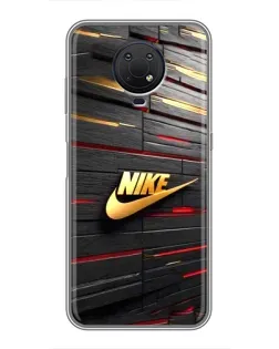Чехол для Nokia G10 с картинкой «Золотой Nike на металле» Чехол для Nokia G10 с картинкой «Золотой Nike на металле»