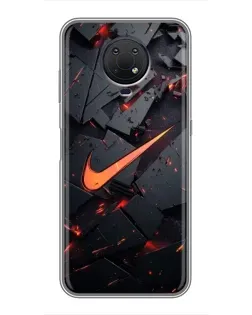 Чехол для Nokia G10 с картинкой «Nike — эффект разломов» Чехол для Nokia G10 с картинкой «Nike — эффект разломов»