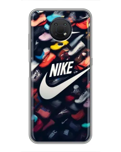 Чехол для Nokia G10 с картинкой «Коллекция кроссовок Nike»