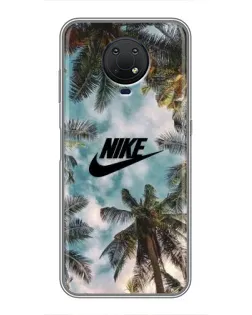 Чехол для Nokia G10 с картинкой «Тропический принт Nike» Чехол для Nokia G10 с картинкой «Тропический принт Nike»