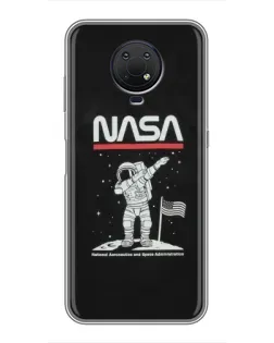 Чохол для Nokia G10 з картинкою «NASA — крокуємо по Місяцю»