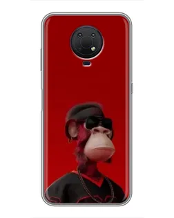 Чехол для Nokia G10 с картинкой «Bored Ape в красном»