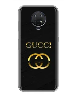 Чохол для Nokia G10 з картинкою «Золотий логотип Gucci»