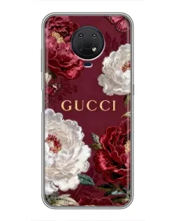 Чохол для Nokia G10 з картинкою «Gucci — бордові троянди»