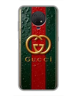 Чохол для Nokia G10 з картинкою «Gucci — фірмова смуга та золото»