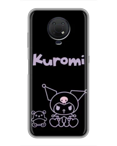 Чехол для Nokia G10 с картинкой «Kuromi — черный минимализм»