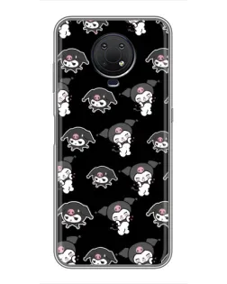 Чехол для Nokia G10 с картинкой «Черный паттерн Kuromi»