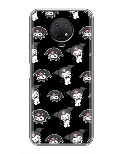 Чехол для Nokia G10 с картинкой «Черный паттерн Kuromi»