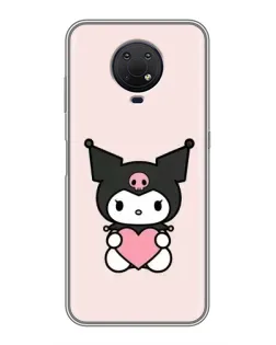 Чехол для Nokia G10 с картинкой «Kuromi и сердце»