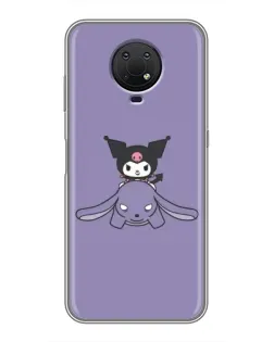 Чехол для Nokia G10 с картинкой «Kuromi на лиловом фоне»