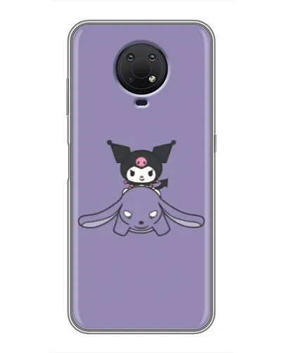 Чехол для Nokia G10 с картинкой «Kuromi на лиловом фоне»
