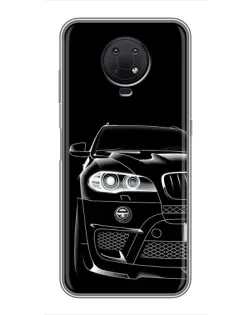 Чехол для Nokia G10 с картинкой «Темный силуэт BMW»