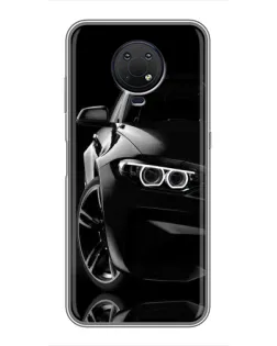 Чохол для Nokia G10 з картинкою «Чорна BMW — профіль»