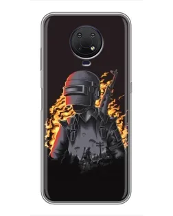Чохол для Nokia G10 з картинкою «PUBG — вогняний силует»