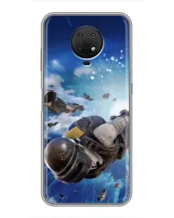 Чохол для Nokia G10 з картинкою «Десант PUBG — стрибок»