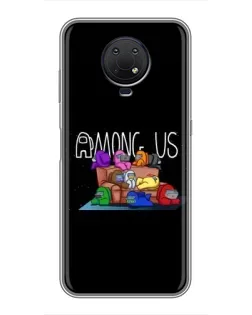 Чехол для Nokia G10 с картинкой «Логотип Among Us» Чехол для Nokia G10 с картинкой «Логотип Among Us»