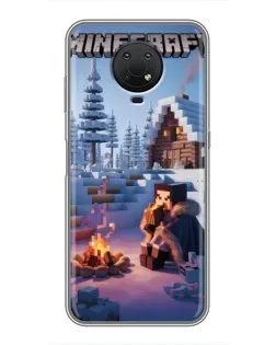 Чохол для Nokia G10 з картинкою «Зимовий Minecraft»