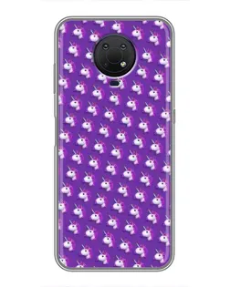 Чехол для Nokia G10 с картинкой «Единороги на фиолетовом»