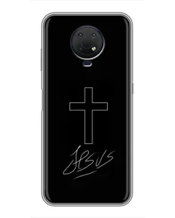 Чехол для Nokia G10 с картинкой «Графический крест Jesus» Чехол для Nokia G10 с картинкой «Графический крест Jesus»
