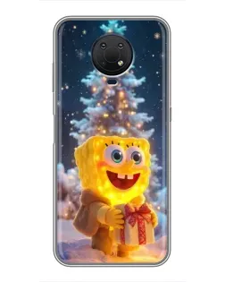 Чехол для Nokia G10 с картинкой «Рождественский Спанч Боб» Чехол для Nokia G10 с картинкой «Рождественский Спанч Боб»