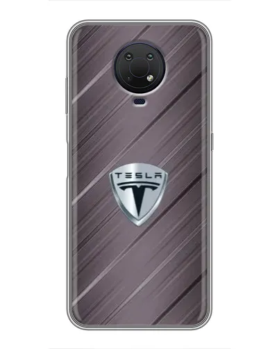 Чехол для Nokia G10 с картинкой «Металлическая текстура Tesla»