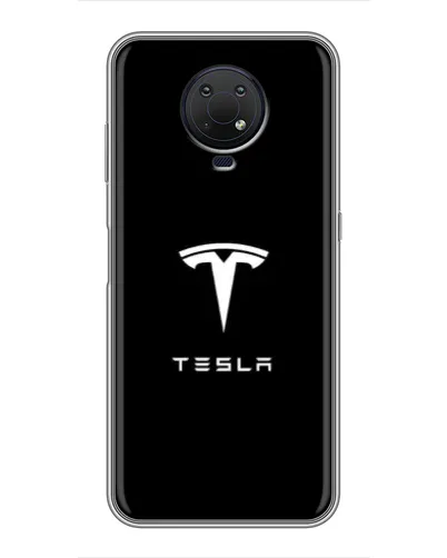Чехол для Nokia G10 с картинкой «Tesla White Logo»