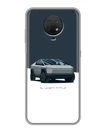 Чехол для Nokia G10 с картинкой «Серебристый Cybertruck Tesla»