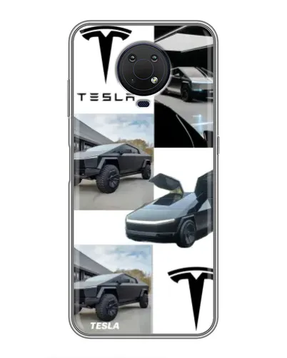 Чехол для Nokia G10 с картинкой «Коллаж Cybertruck Tesla»