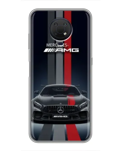 Чехол для Nokia G10 с картинкой «Mercedes — белый карбон»