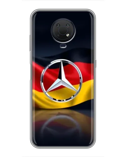 Чехол для Nokia G10 с картинкой «Mercedes — флаг Германии»