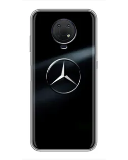 Чехол для Nokia G10 с картинкой «Mercedes на металле»
