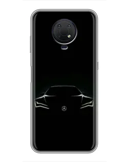Чехол для Nokia G10 с картинкой «Mercedes — силуэт авто»