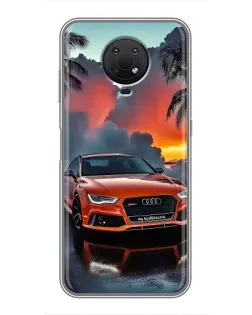 Чехол для Nokia G10 с картинкой «Audi — закат»