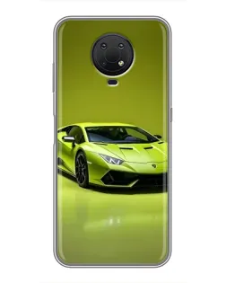 Чехол для Nokia G10 с картинкой «Салатовый Lamborghini Huracan»