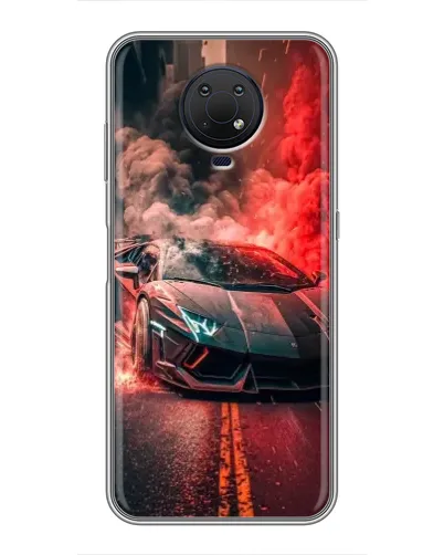 Чехол для Nokia G10 с картинкой «Lamborghini красный дым»