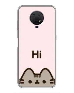 Чехол для Nokia G10 с картинкой «Пушин говорит Hi» Чехол для Nokia G10 с картинкой «Пушин говорит Hi»