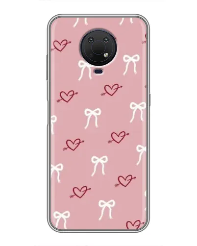 Чехол для Nokia G10 с картинкой «Сердца и банты» Чехол для Nokia G10 с картинкой «Сердца и банты»