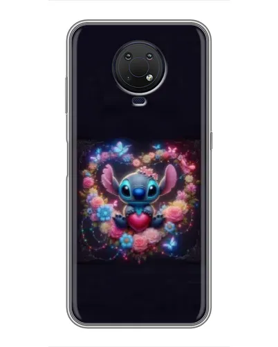 Чехол для Nokia G10 с картинкой «Stitch в цветах» Чехол для Nokia G10 с картинкой «Stitch в цветах»