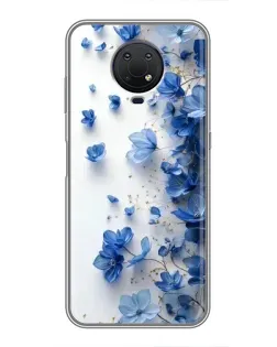 Чохол для Nokia G10 з картинкою «Блакитний квітковий каскад»