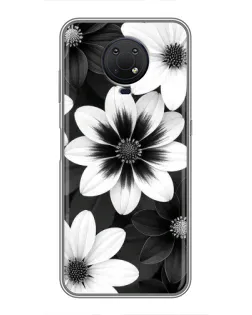 Чохол для Nokia G10 з картинкою «Монохромні айстри»