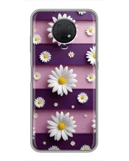 Чохол для Nokia G10 з картинкою «Ромашки на фіолетовому»